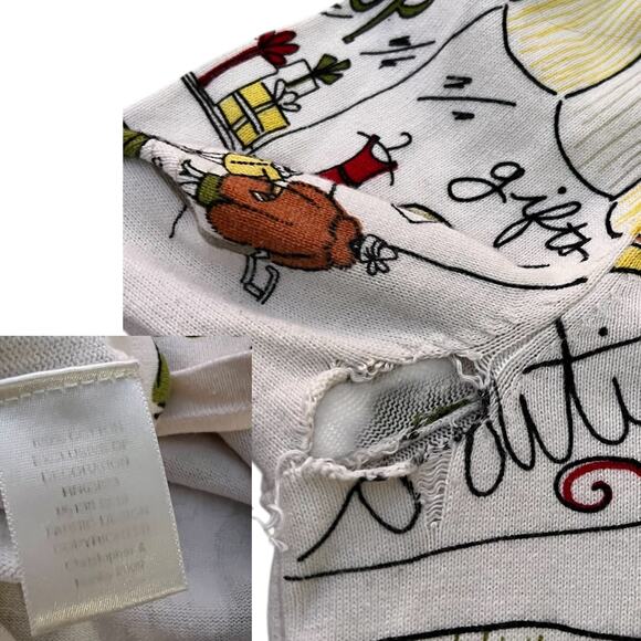 Christopher & Banks Holiday Christmas Mall Scene Sweater Cardigan Sz L As-Is - Picture 5 of 7